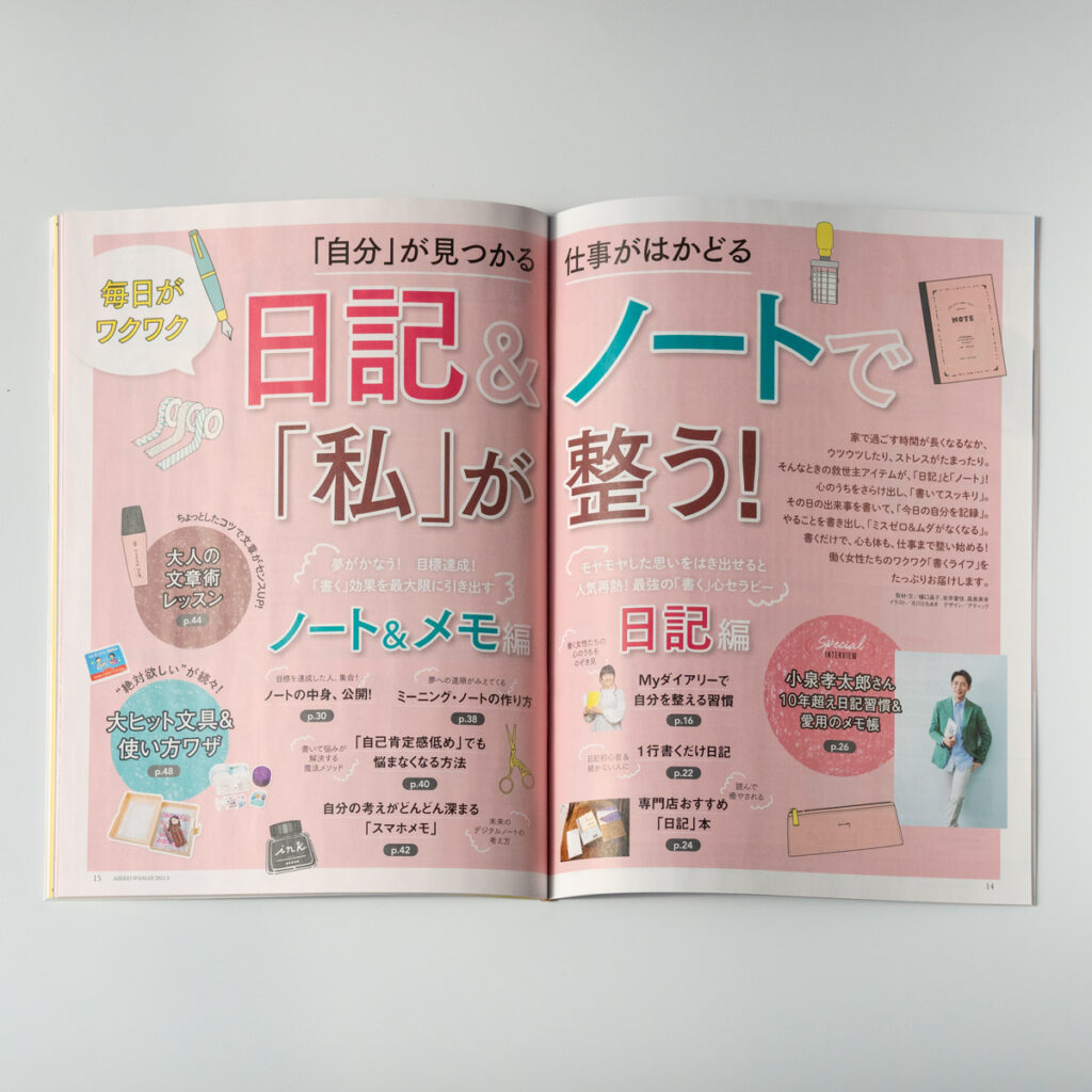 日経ウーマン2021年5月号『日記&ノートで「私」が整う！』